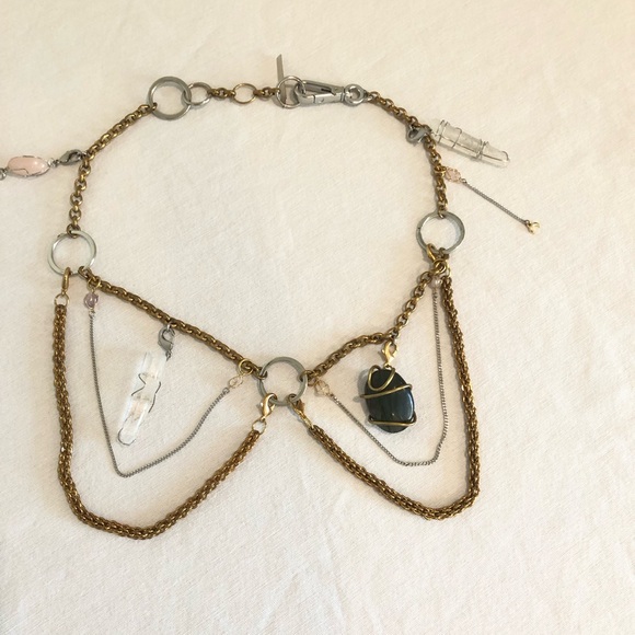 Marine Serre Therapy Chain Belt French Designer Gold Silver Glass Stones OSFM - Picture 3 of 4